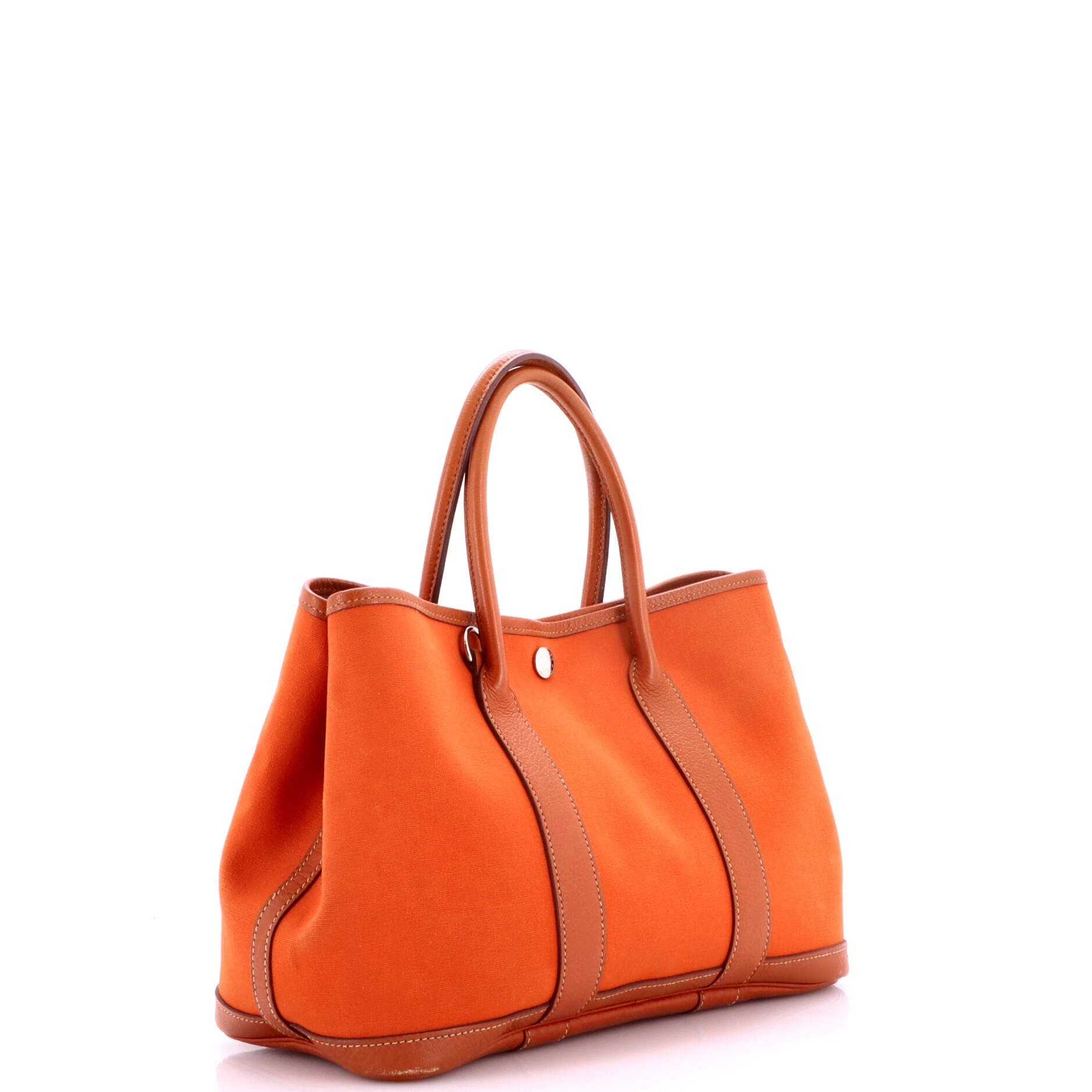 Pre-Owned Hermes Garden Party Tote Toile and Leather 30, Alternate, color, Potiron