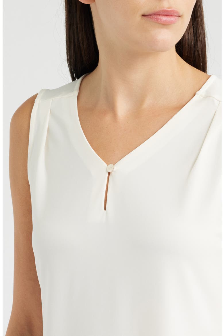 Pleated Neck Sleeveless Top, Alternate, color, WHITE DOVE