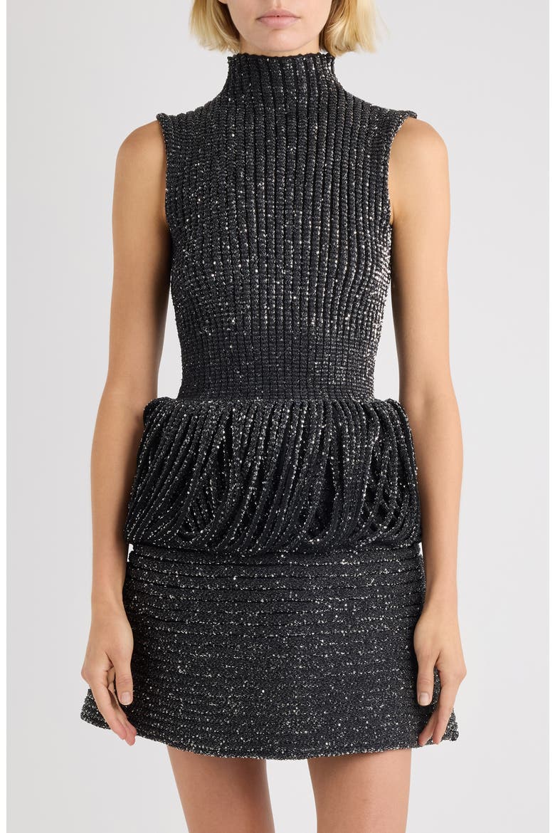 Sequin Rib Sweater, Main, color, NOIR ALAIA