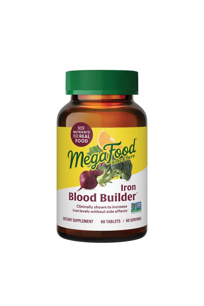 Blood Builder Iron Supplement for Women & Men with B12, Folic Acid & Vitamin C, Vegan, 60 Tablets, Main, color, None