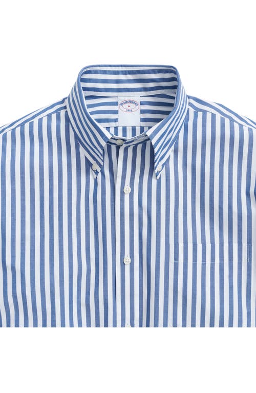 Brooks Brothers Friday Regular Fig Butcher Stripe Cotton Poplin Button-down Shirt