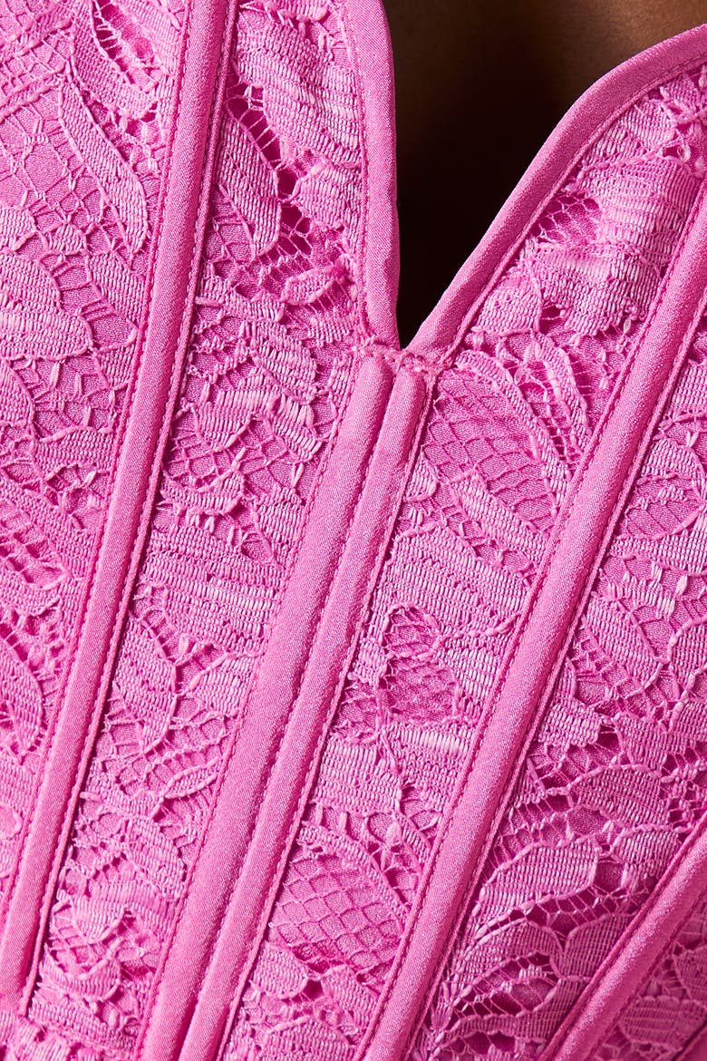 Lace Pleated Maxi Dress, Alternate, color, Pink