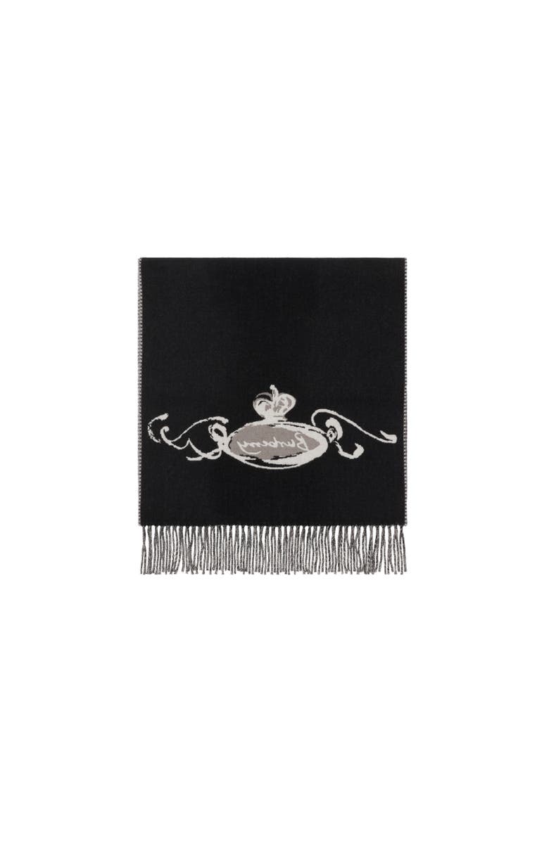 Burberry Castle Cashmere Scarf, Alternate, color, Monochrome