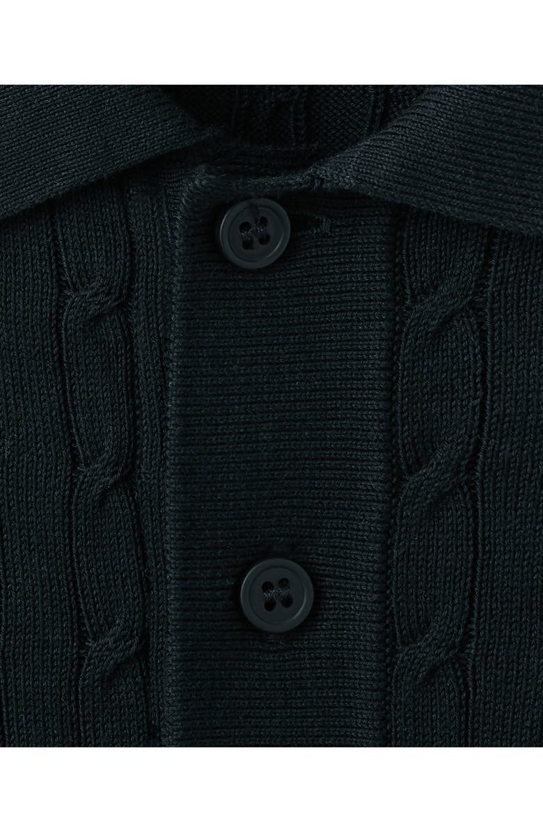 MANGO Cable Stitch Polo Sweater, Alternate, color, Night Blue