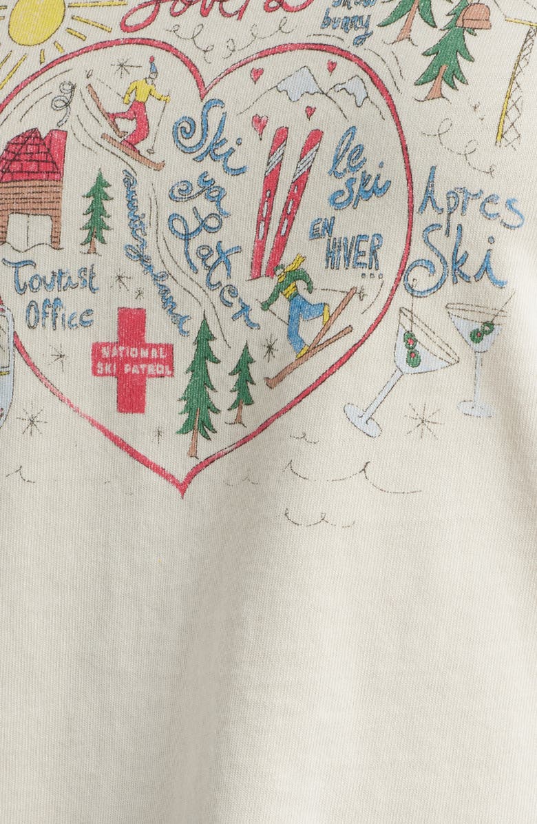 Daydreamer St. Moritz is for Lovers Long Sleeve Crop Graphic T-Shirt, Alternate, color, Dirty White