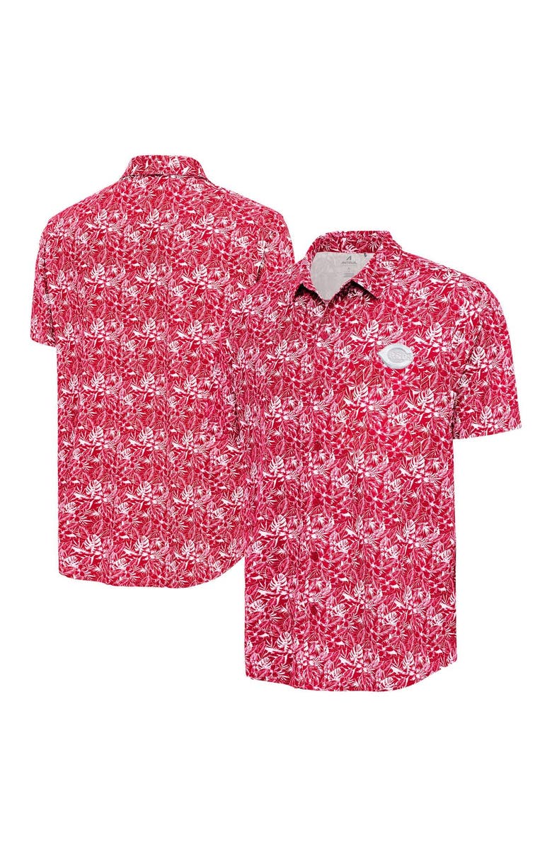 ANTIGUA Men's Antigua Red Cincinnati Reds Resort Button-Up Shirt, Alternate, color, Red