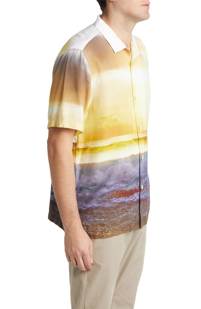 Tommy Bahama Veracruz Cay Sunset Break Short Sleeve Button-Up Camp Shirt, Alternate, color, 