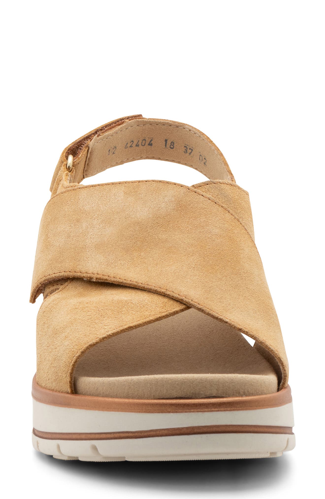 ara Santiago Slingback Platform Wedge Sandal, Alternate, color, Caramel