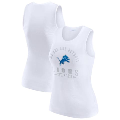 Women's WEAR by Erin Andrews  White Detroit Lions Ribbed Graphic Tank Top