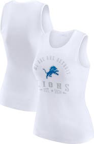 WEAR by Erin Andrews Women's WEAR by Erin Andrews White Detroit Lions Ribbed Graphic Tank Top
