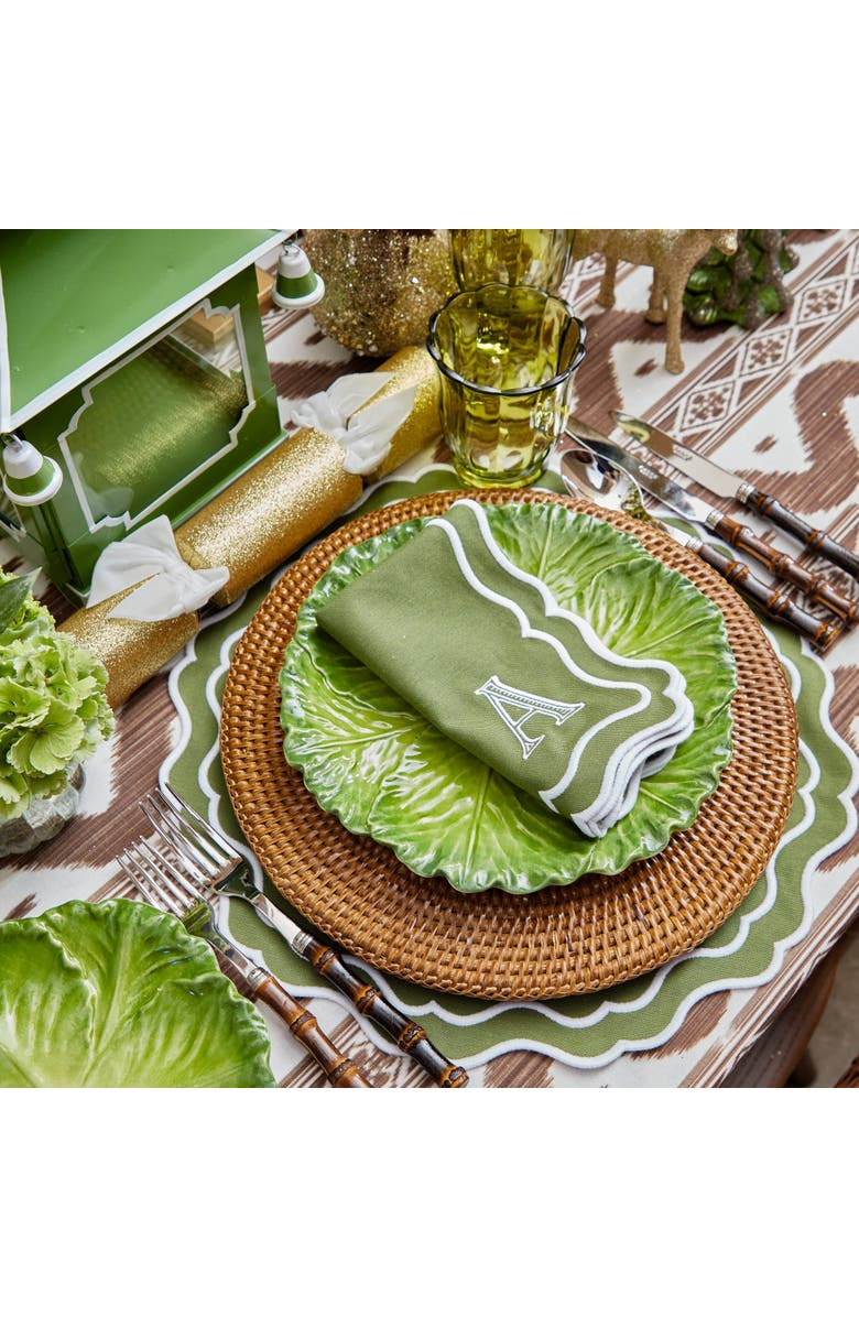 Mrs. Alice Serena Cabbage Dinner Plates, Alternate, color, Green