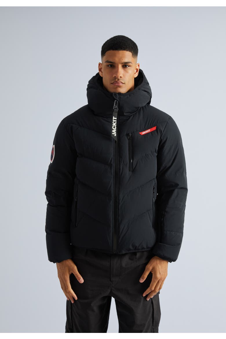 Hooded Thermal Puffer Jacket, Main, color, Black