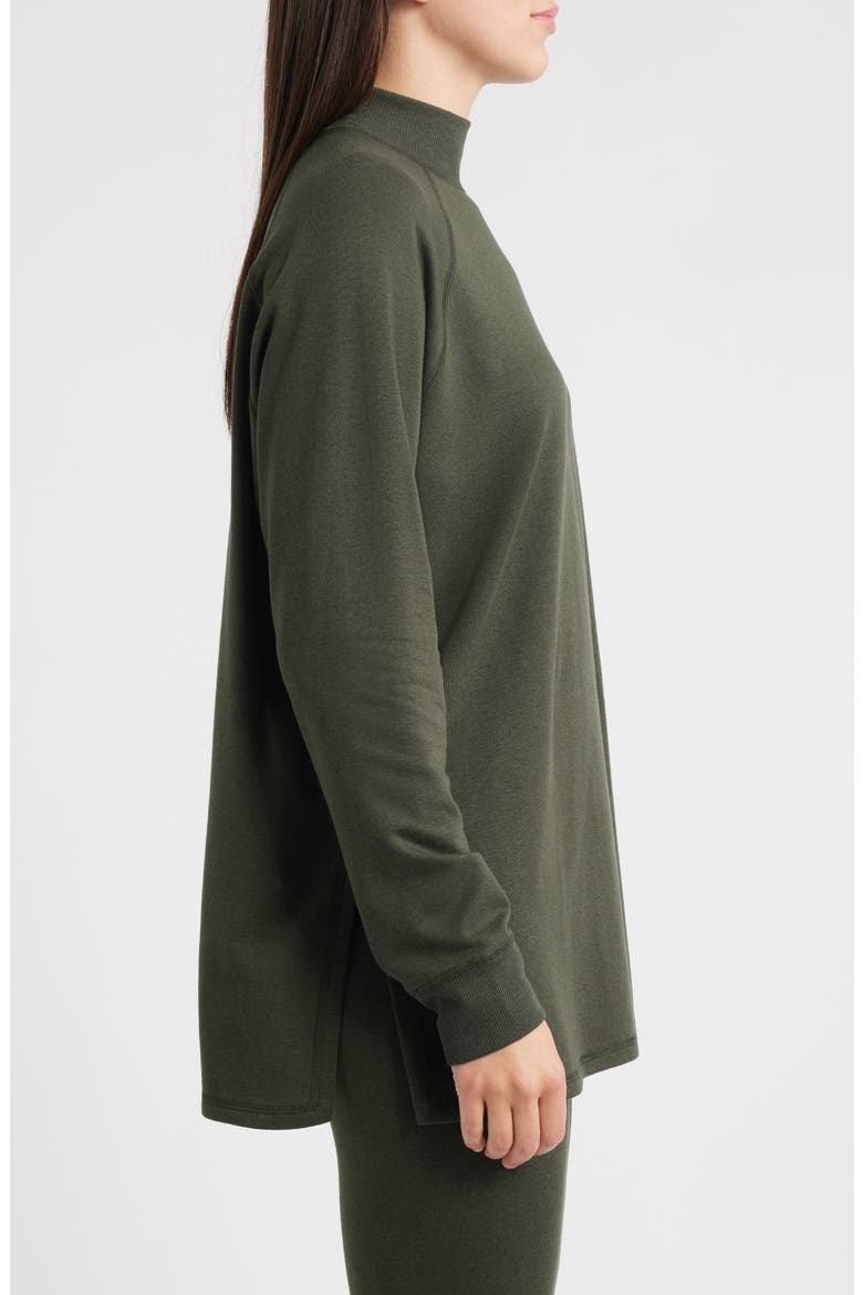 Mock Neck Long Sleeve Terry Shirt, Alternate, color, WOODLAND