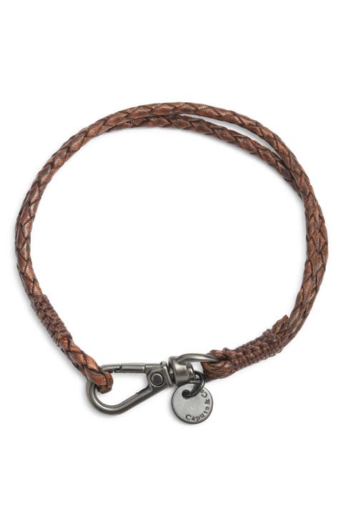 Men's Swivel Clasp Leather Bracelet