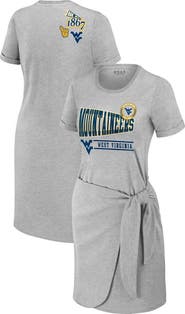 WEAR by Erin Andrews Women's WEAR by Erin Andrews Heather Gray West Virginia Mountaineers Knotted T-Shirt Dress