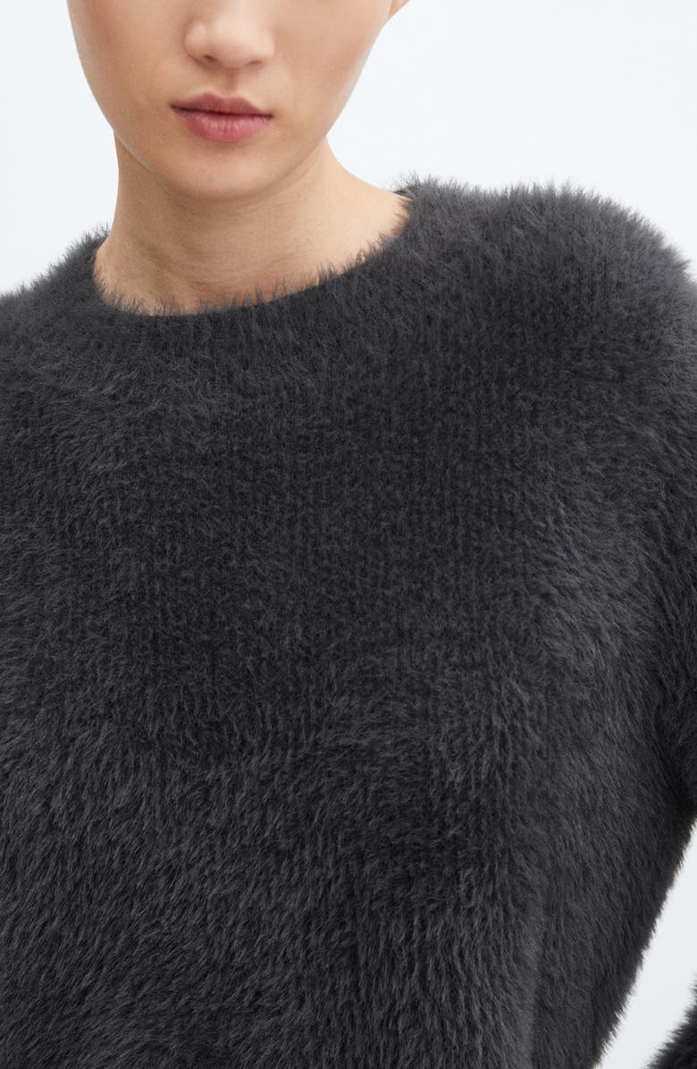 MANGO Faux Fur Sweater, Alternate, color, 