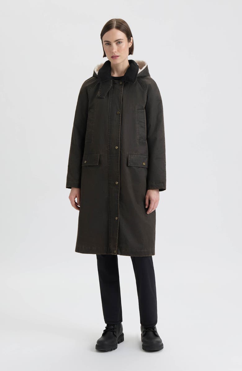 Hunter Ellie Coated Padded Longline Coat, Main, color, Coffee