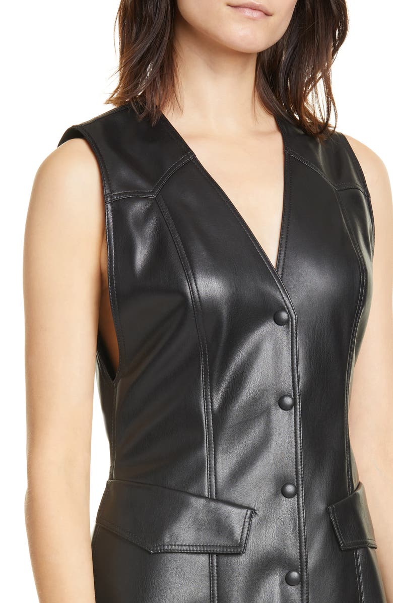 Nanushka Menphi Vegan Leather A-Line Minidress, Alternate, color, 