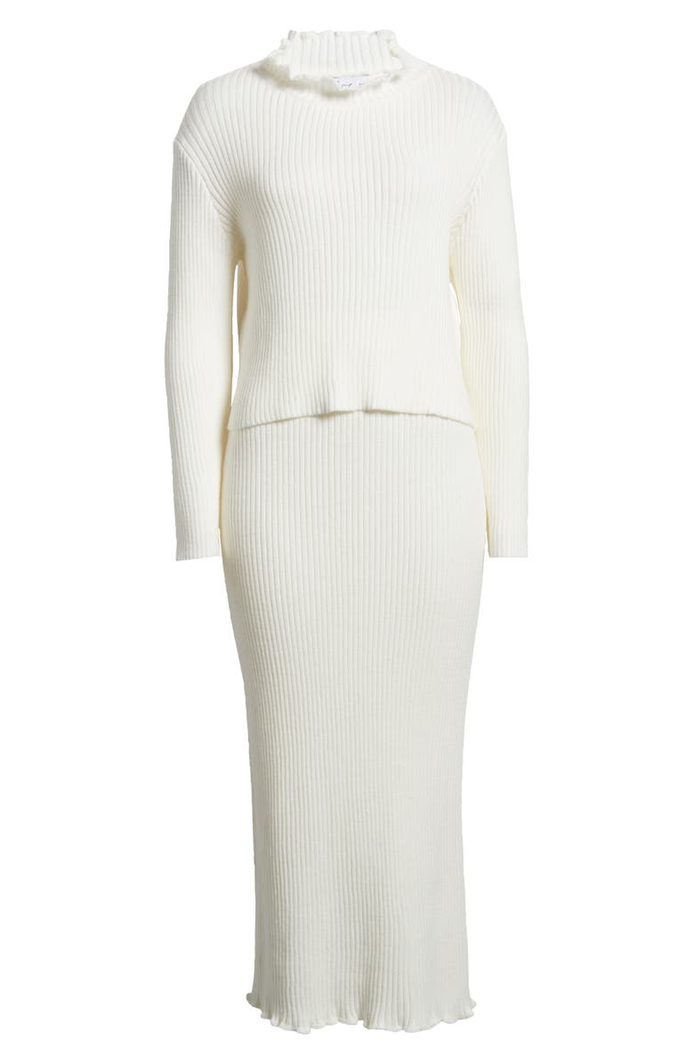 Petal & Pup Payton Mock Neck Top & Maxi Skirt Rib Set, Alternate, color, White