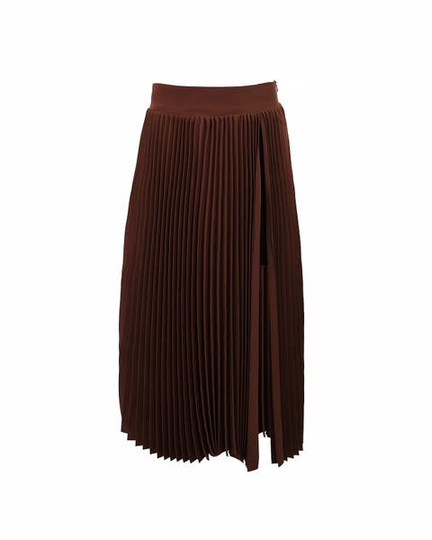 Atlas Pleated High Slit Skirt