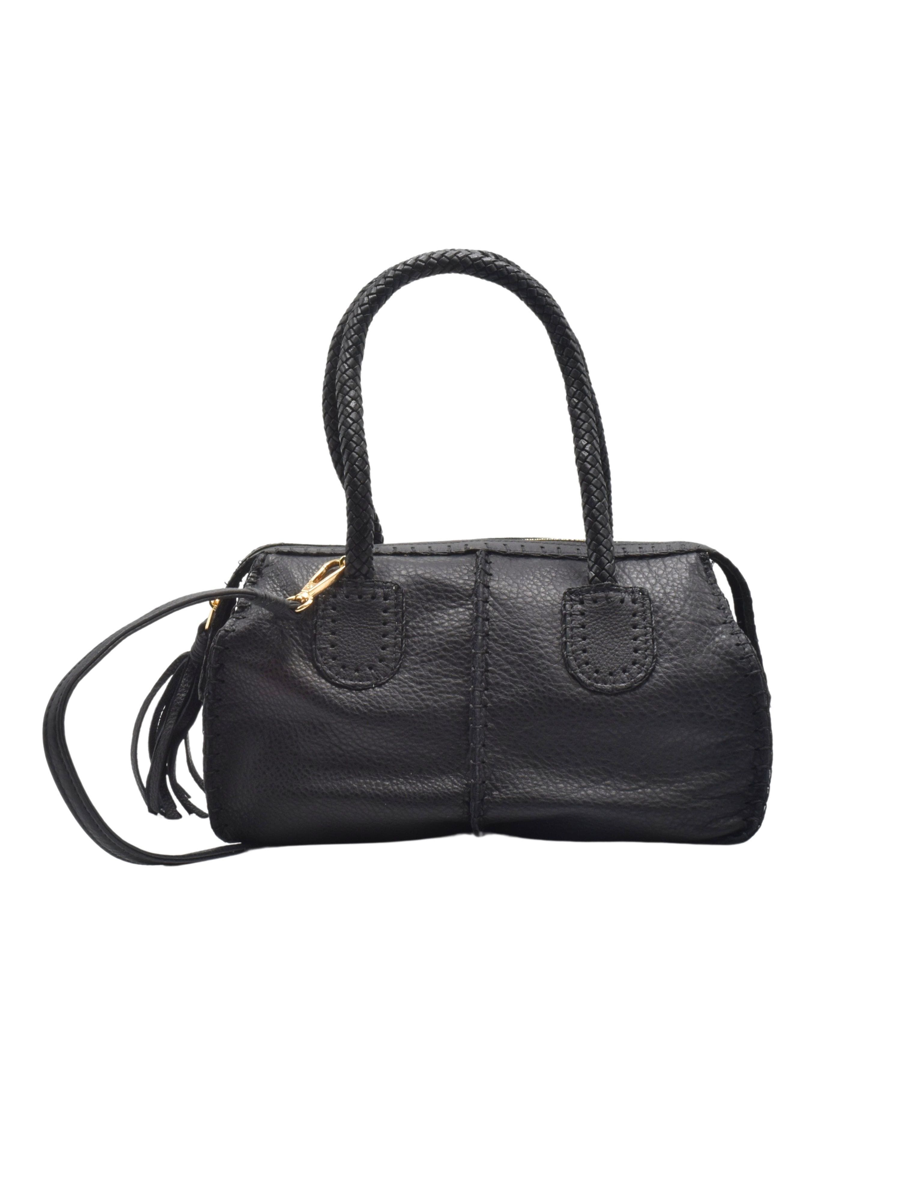 Carlos Falchi Mini Barrel Leather Bag CF278, Alternate, color, 