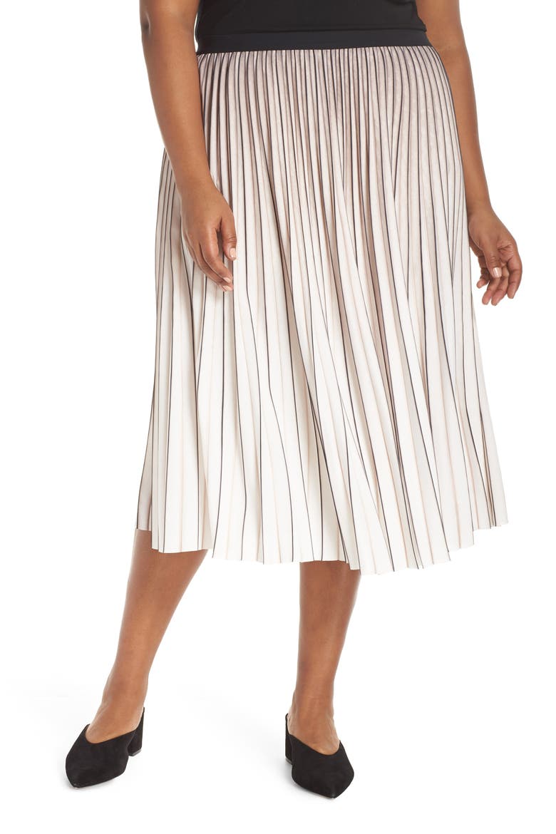 Stripe Pleat Skirt, Main, color, MULTI