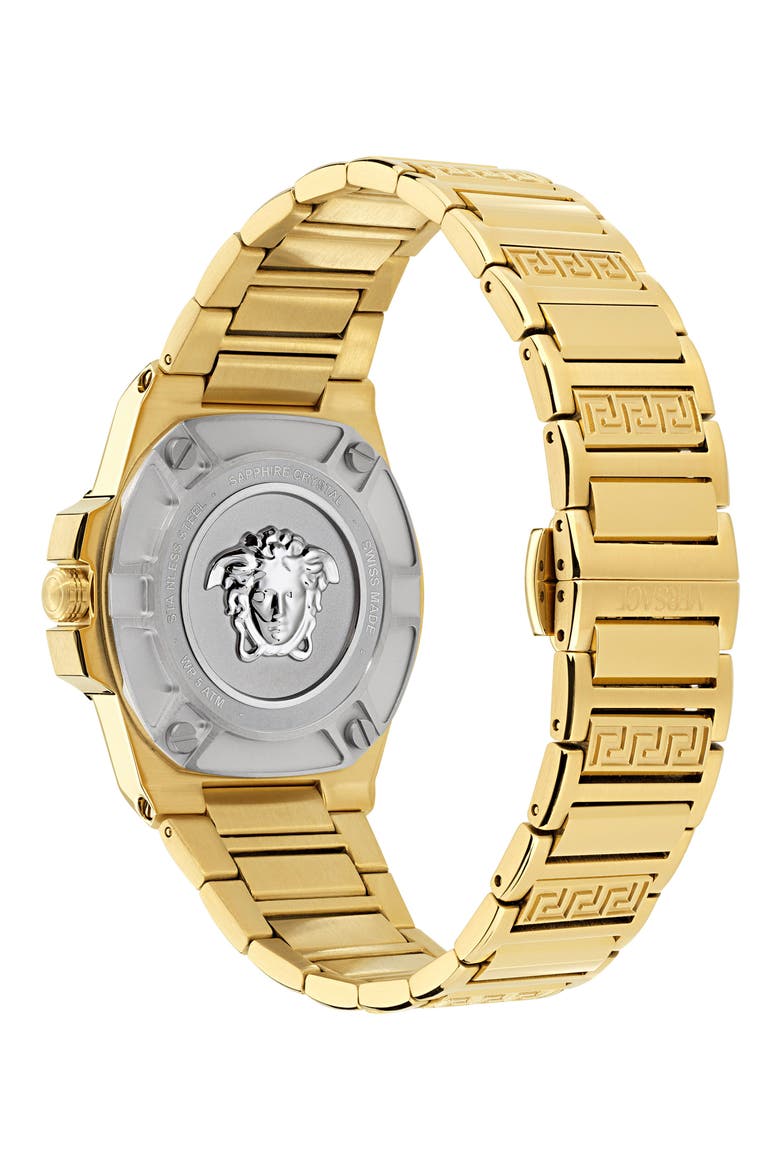 Greca Reaction Bracelet Watch, 38mm, Alternate, color, YELLOW GOLD