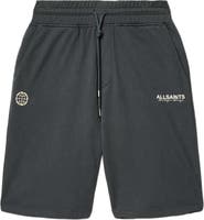 AllSaints Emblem Relaxed Fit Cotton Sweat Shorts