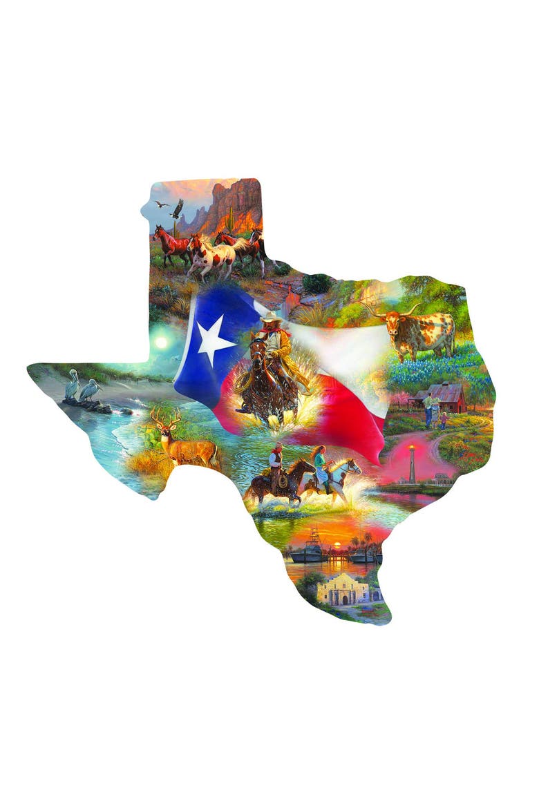 Images of Texas 1000 piece Jigsaw Puzzle for Adults Special Shape, Alternate, color, Multicolor