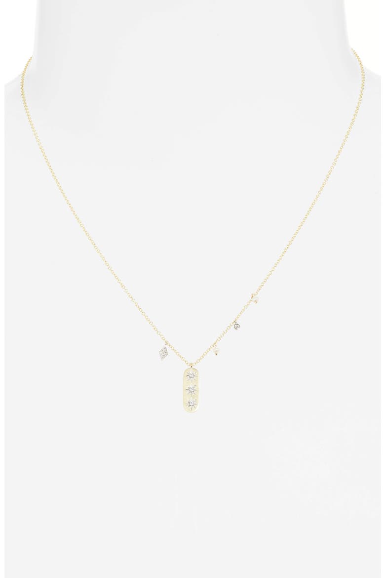 Pavé Diamond & Pearl Pendant Necklace, Alternate, color, YELLOW/ WHITE GOLD