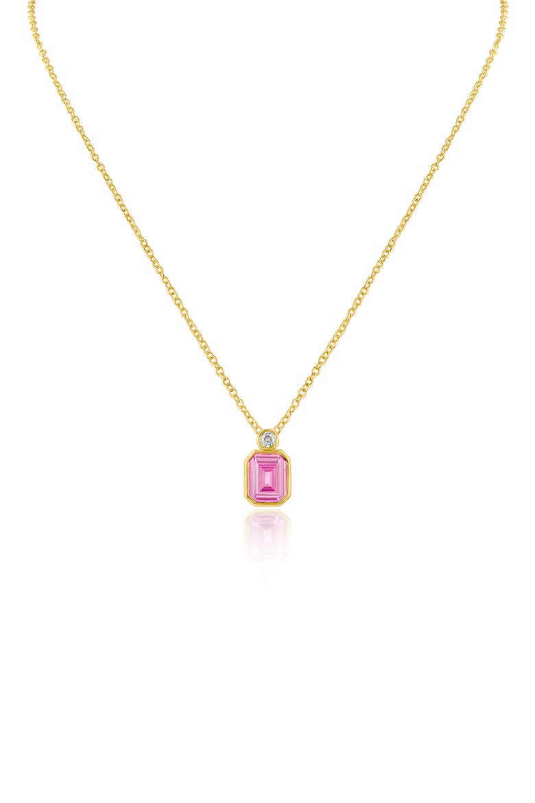 Mixed Cubic Zirconia Pendant Necklace, Main, color, PINK/ GOLD