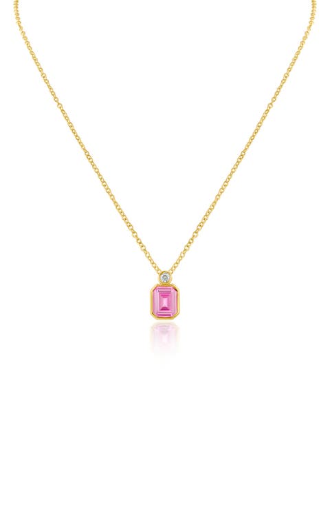 Mixed Cubic Zirconia Pendant Necklace