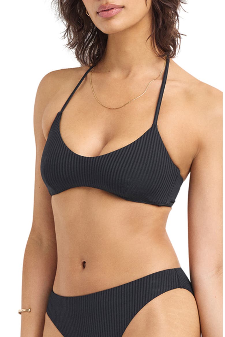 Sierra Rib Bikini Top, Alternate, color, BLACK
