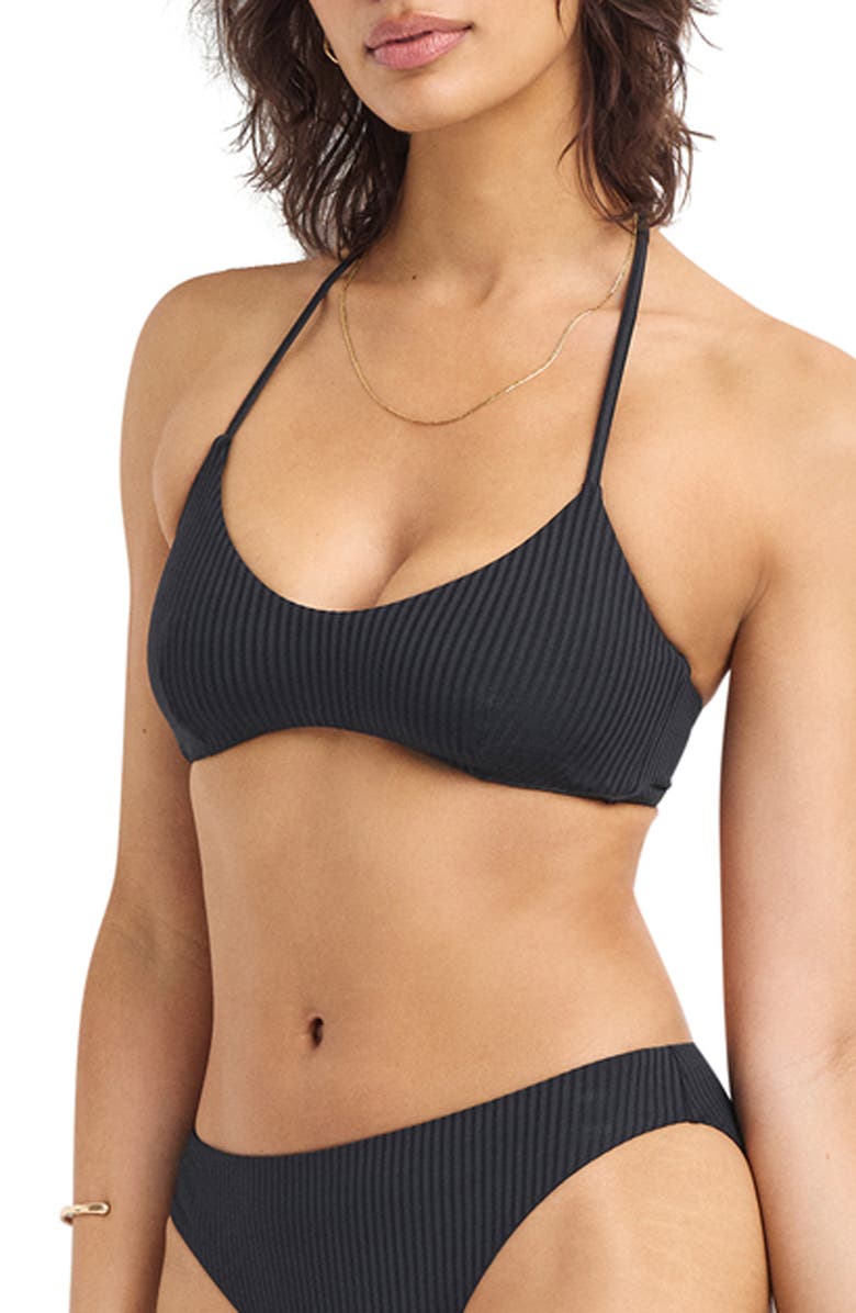 Vitamin A<sup>®</sup> Sierra Rib Bikini Top, Alternate, color, Black
