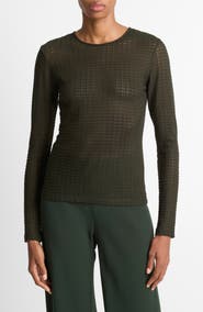 Vince Shadow Grid Top