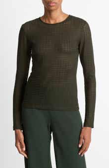 Vince Shadow Grid Top