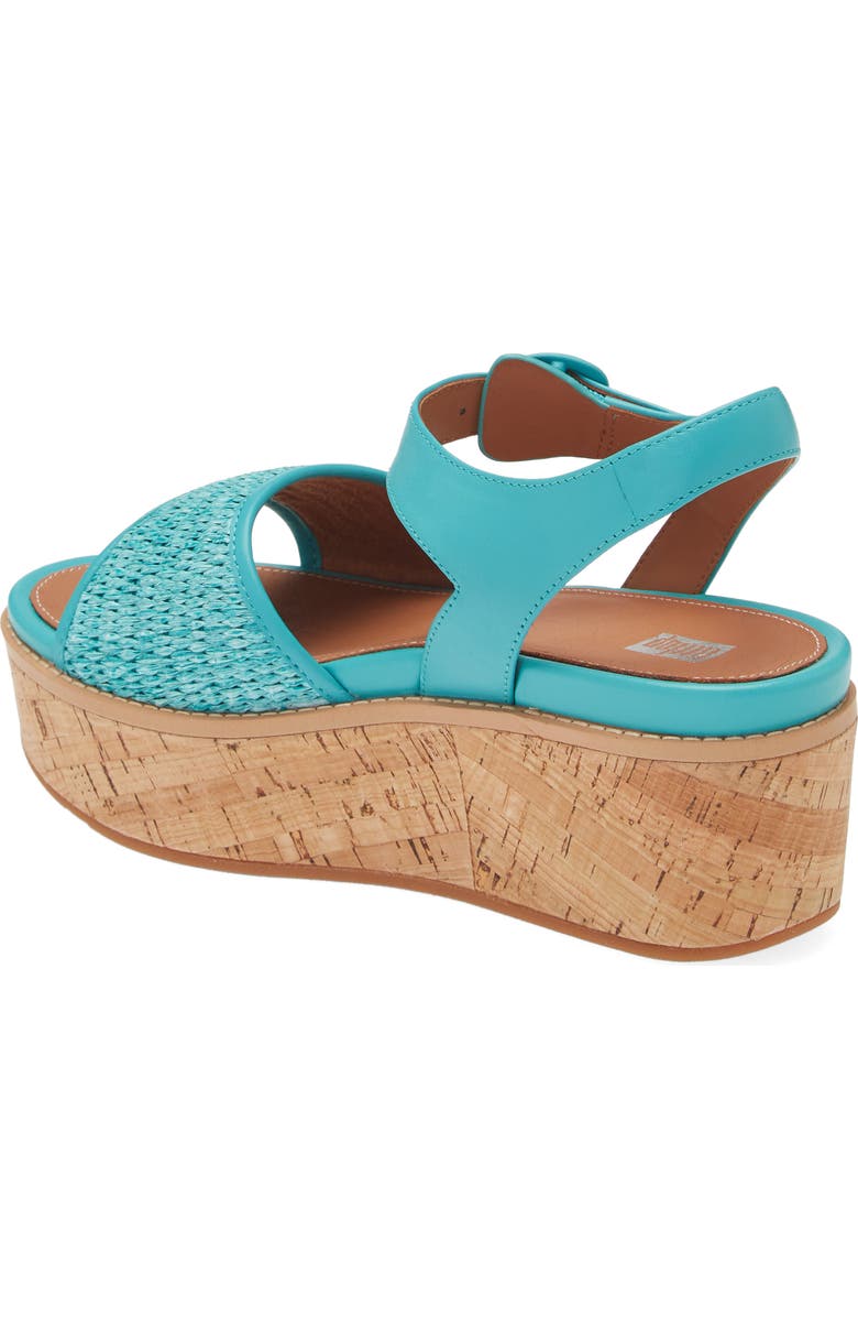 FitFlop Eloise Platform Sandal, Alternate, color, Tahiti Blue/ Ivory