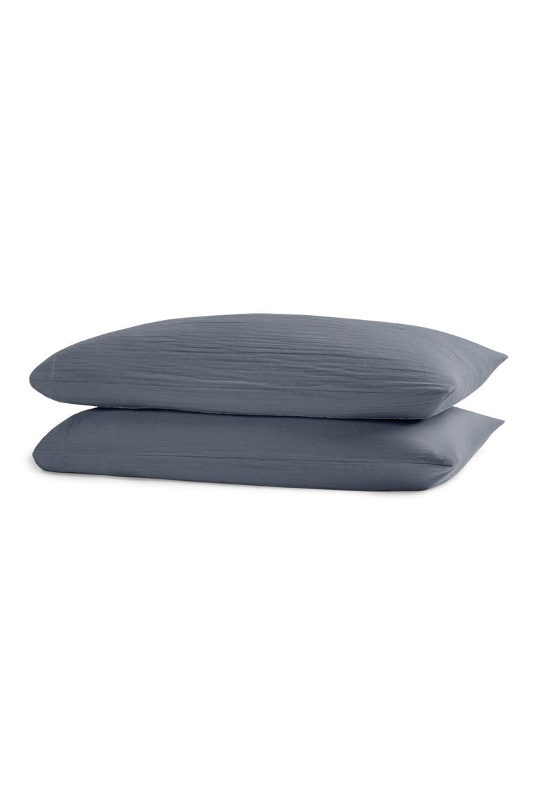 Oasis Crinkled Cotton Gauze 4-Piece Sheet Set, Alternate, color, MIDNIGHT TIDE