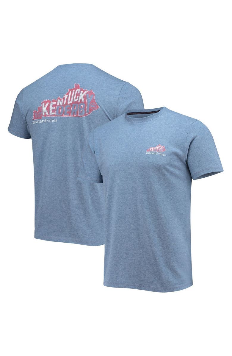 vineyard vines Men's Vineyard Vines Heathered Navy Kentucky Derby Fill Dunes T-Shirt, Main, color,
