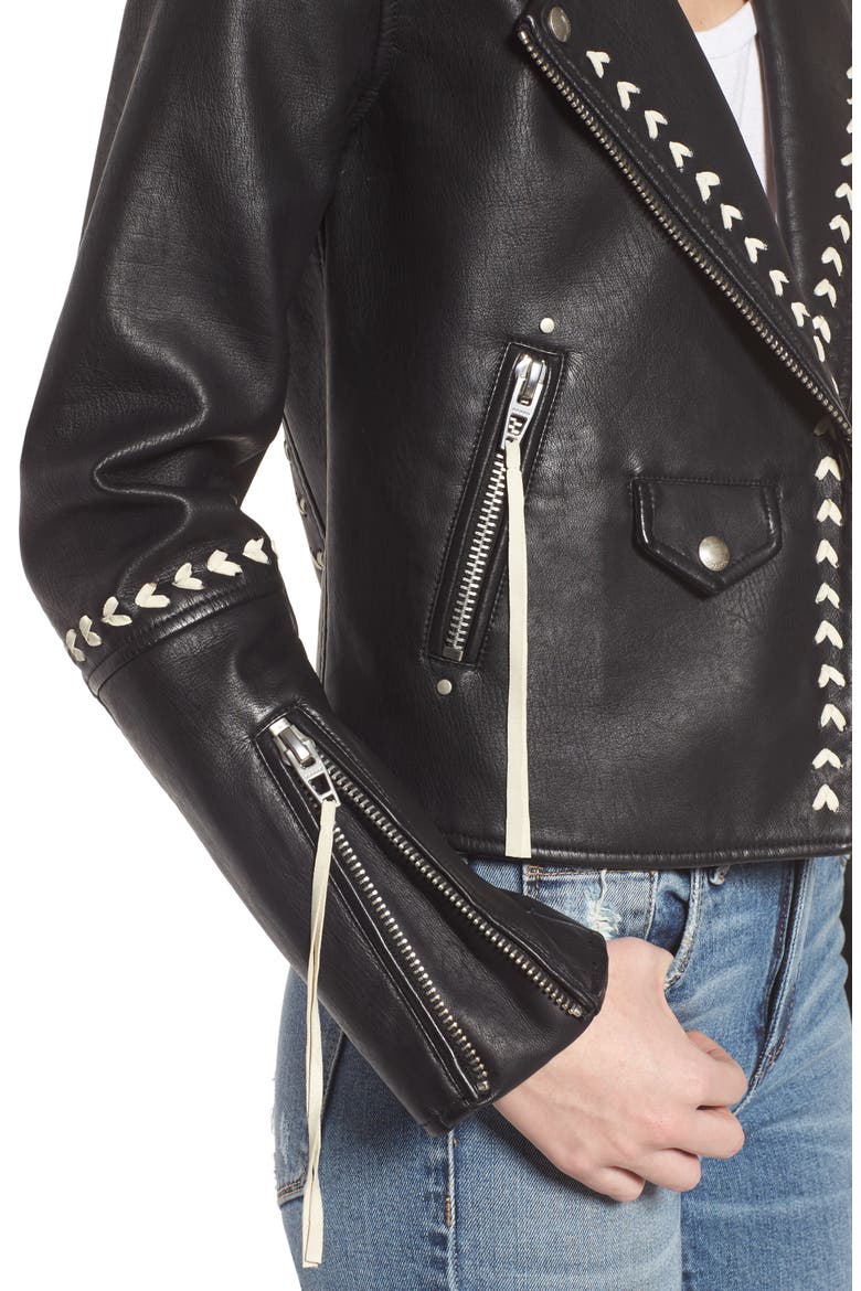 Whipstitched Faux Leather Moto Jacket, Alternate, color, SECOND CHANCES