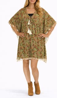 RANEES <p>Camo Short Caftan Cover-Up</p>