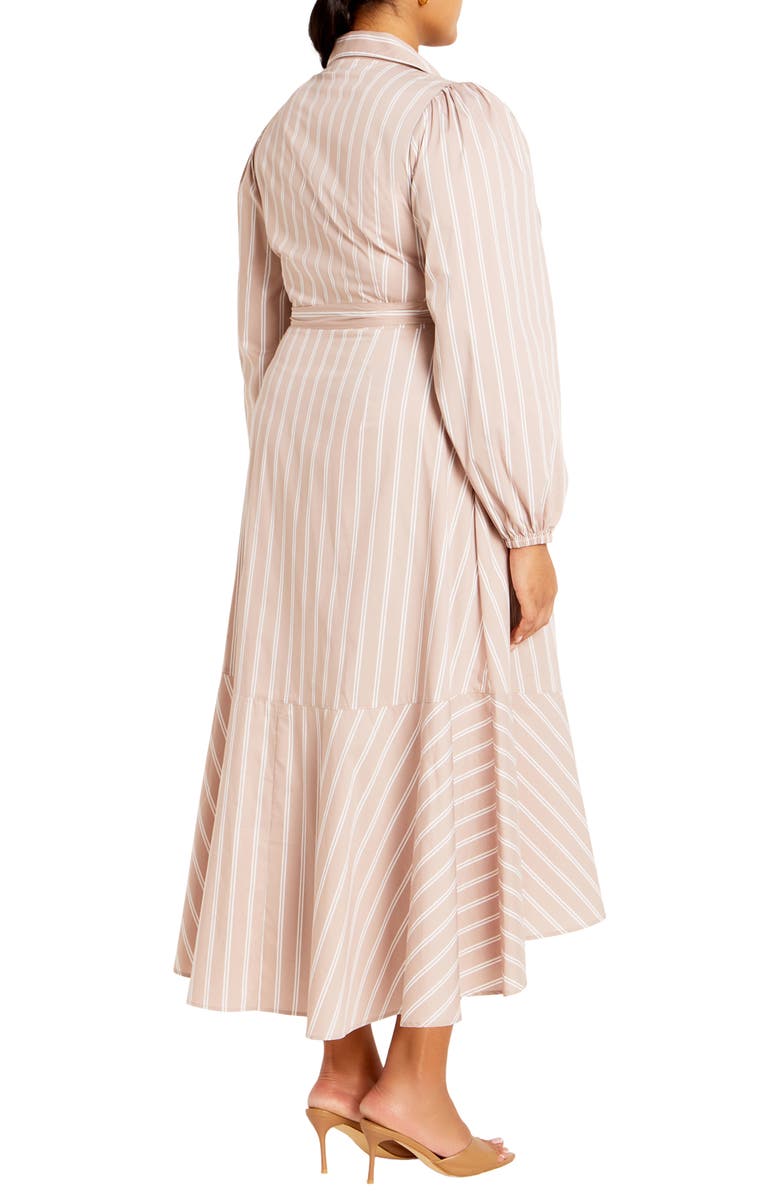 City Chic Selena Long Sleeve Cotton Blend Wrap Dress, Alternate, color, 