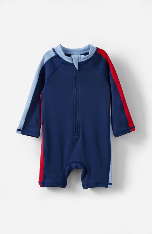 Cotton On Kids Cameron Long Sleeve Swimsuit in Navy Ink Colourblock at Nordstrom, Size 6-12M