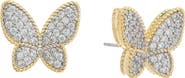 Juvell Pavé Cubic Zirconia Butterfly Stud Earrings