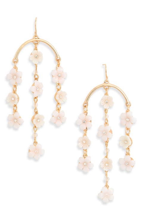 Dainty Flower Chandelier Earrings