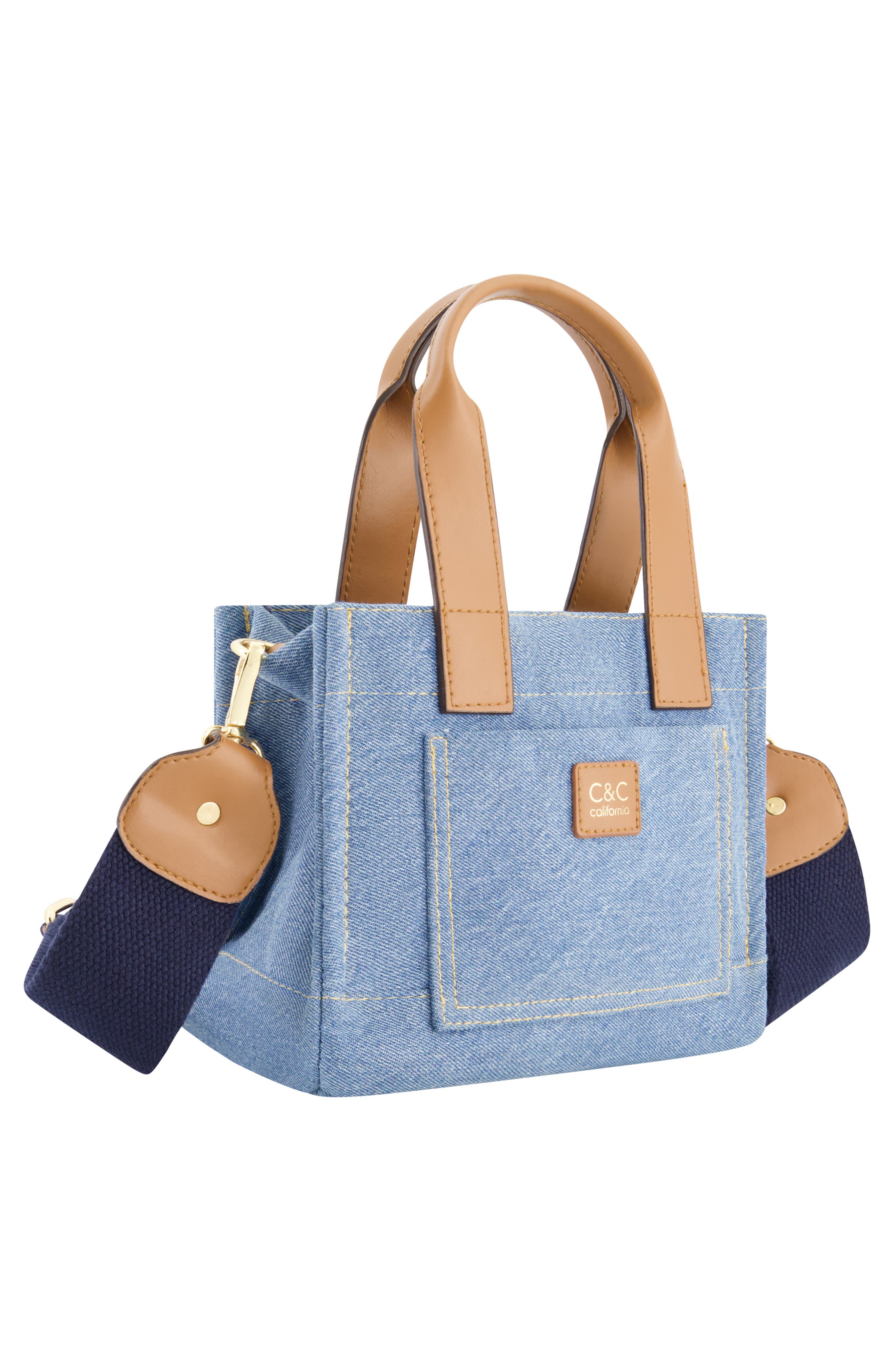 C & C California Small Denim Tote, Alternate, color, Denim