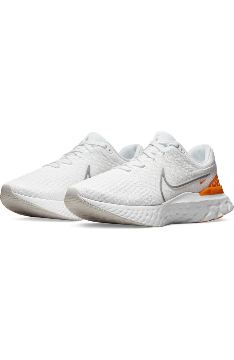 Nike React Infinity Run Flyknit 3 Running Shoe, Main, color, White/ Grey/ Kumquat/ Photon