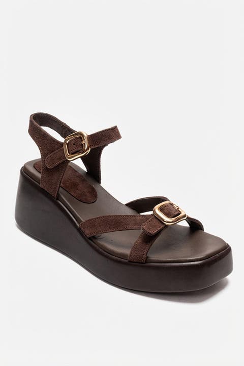 Kalia Leather Wedge Sandal