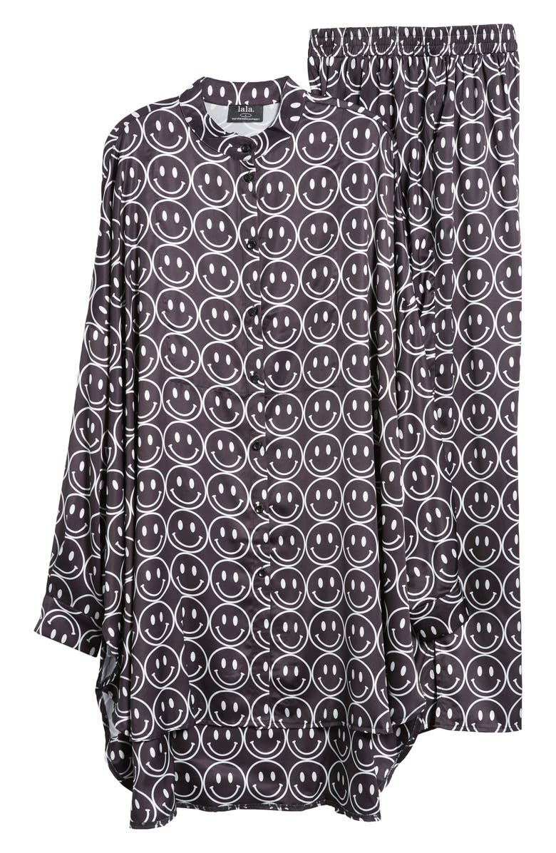 Dressed in Lala Oversize Button-Up Satin Shirt & Pants Set, Alternate, color,