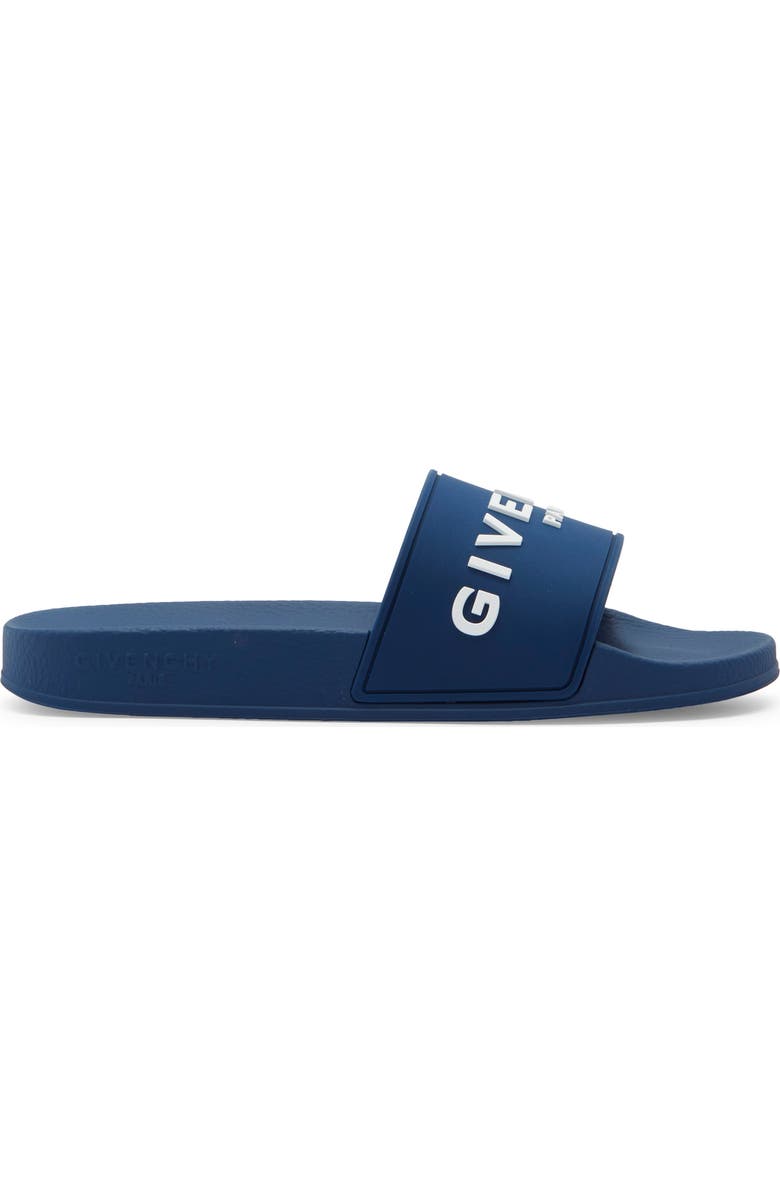 Givenchy Logo Slide Sandal, Alternate, color, Blue